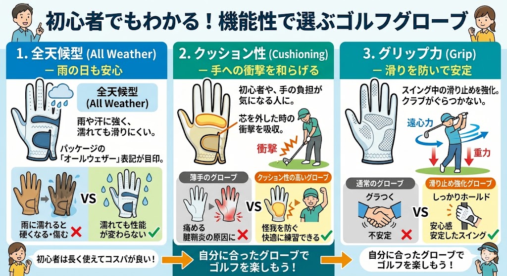 初心者向けゴルフグローブの選び方